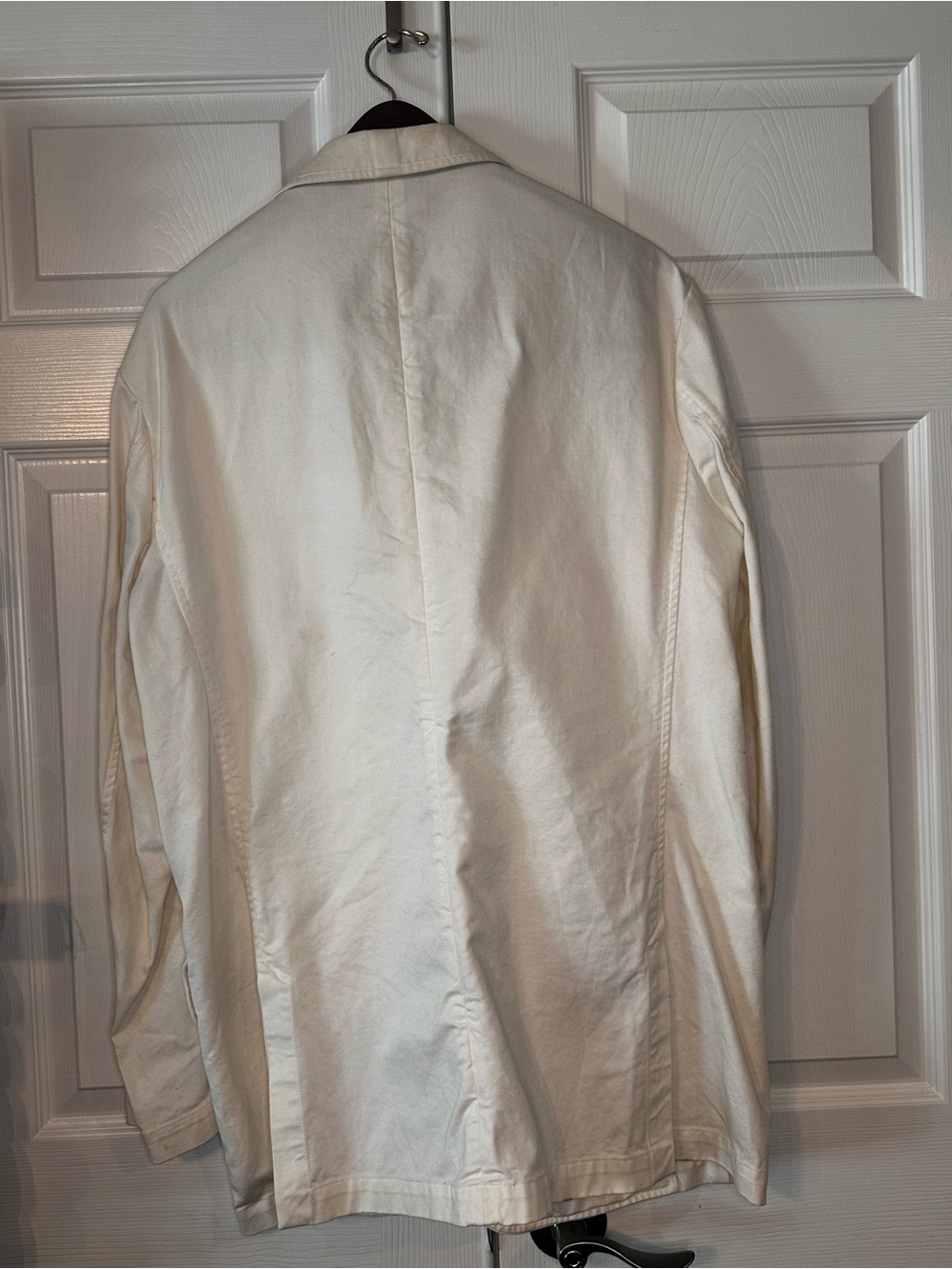 White POLO Ralph Lauren Vintage 100% Cotton Denim Blazer Suit Jacket - Picture 5 of 15